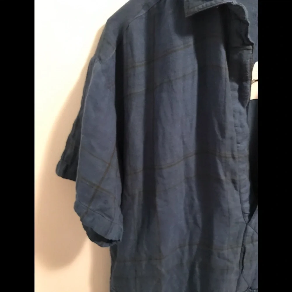 SALE NWT Free People Love Buzz Dress Med Blue Plaid